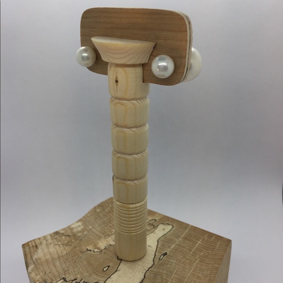 925 White iridescent earrings double stud - Picture 3 of 9